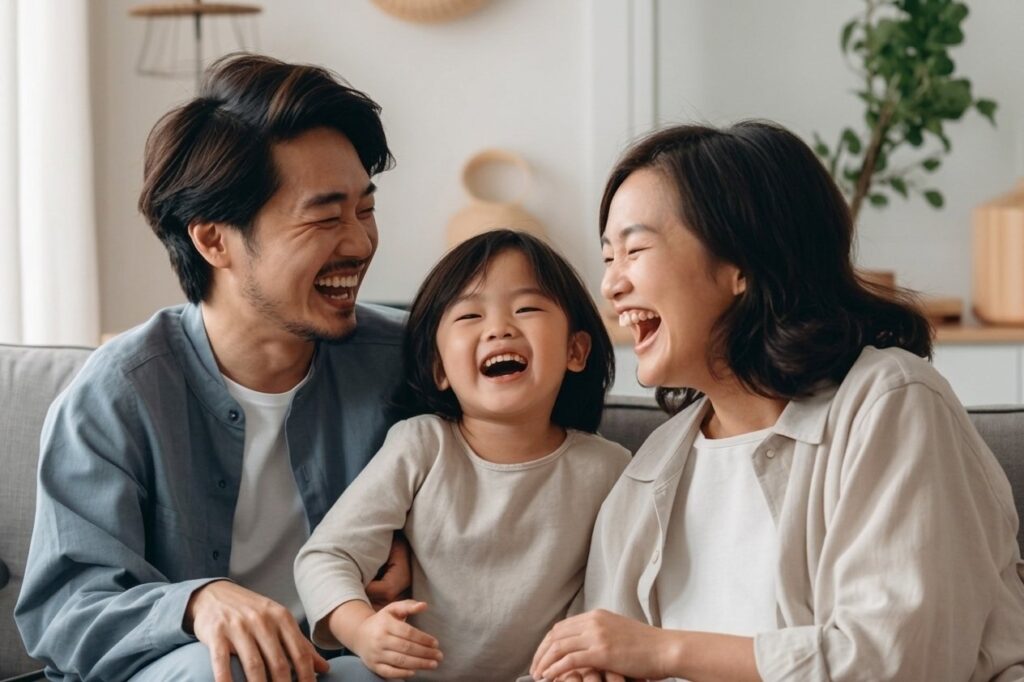 A family smiling together, brand imagery from Havend’s public website